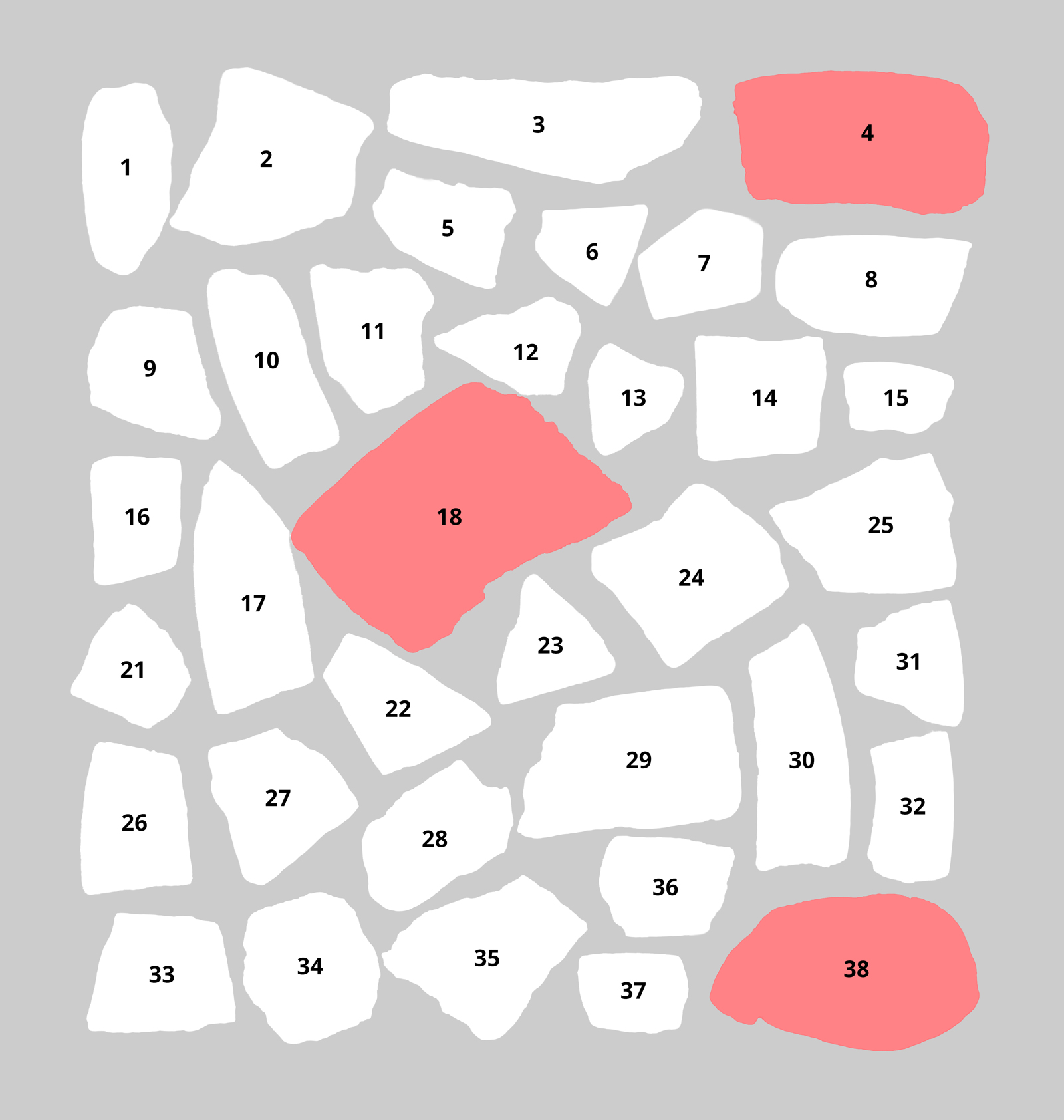 Pottery Sherds Numbered